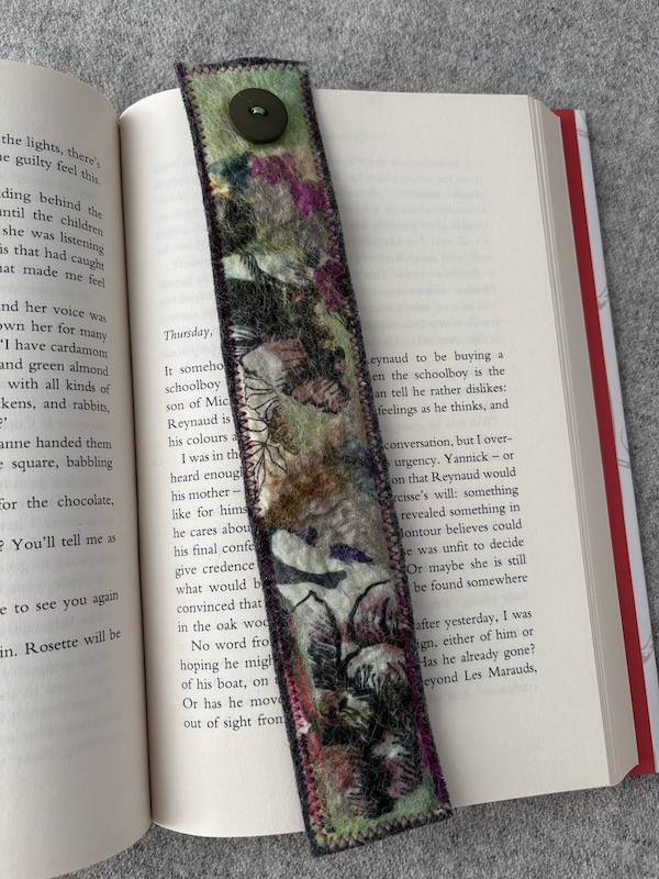 Nuno felted bookmark ( and green)