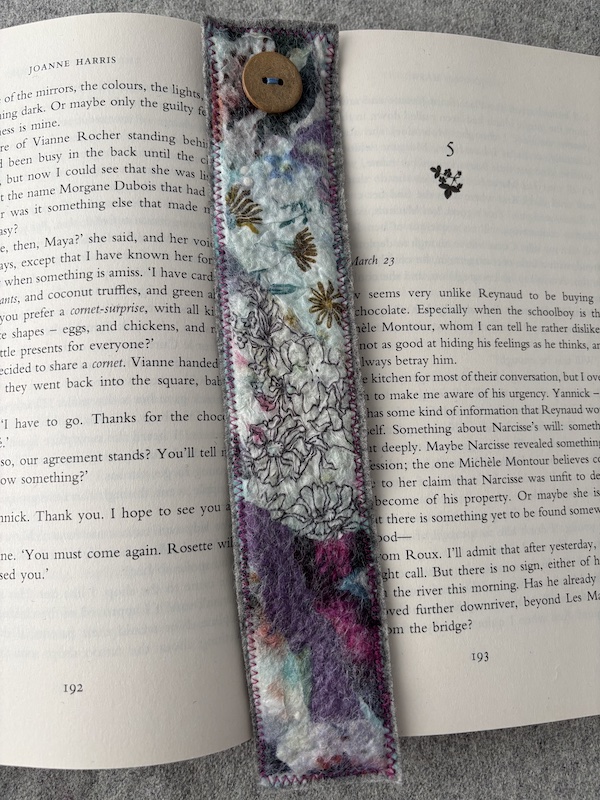 Nuno felted book mark (natural)