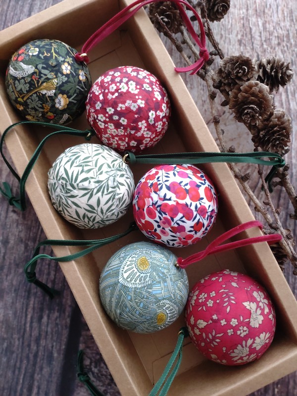 Red and Green Liberty baubles