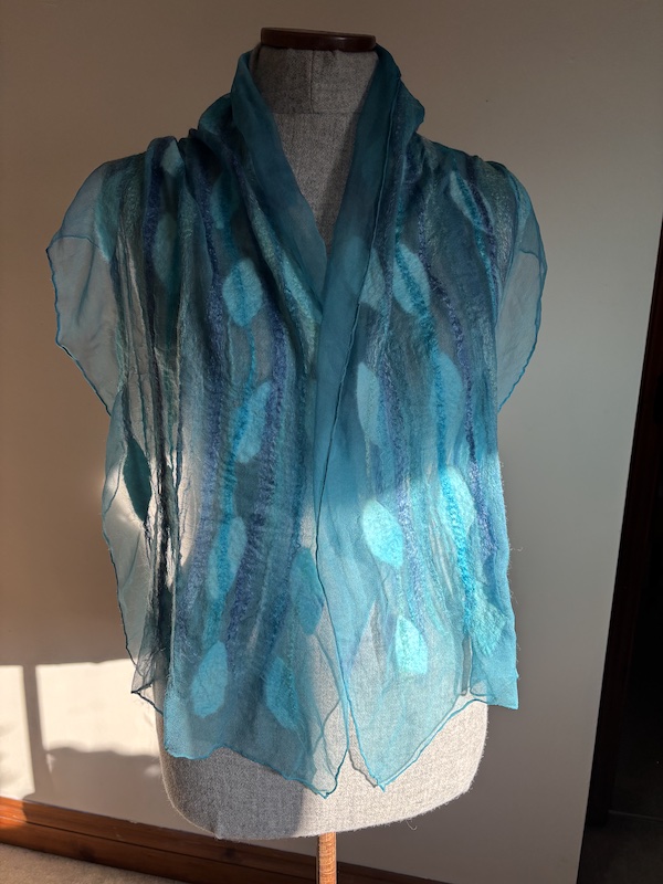 Teal and turquoise Chiffon Scarf